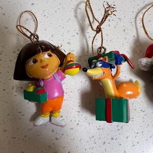 Vintage 2003 Dora the Explorer & Friends Mini Ornaments 5 Piece Set